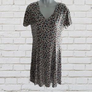 Vintage Floral V neck Dress “Simply Basic” above the knee women’s size medium​